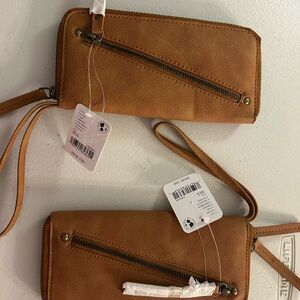 Free People Brown Vegan Leather Wristlet